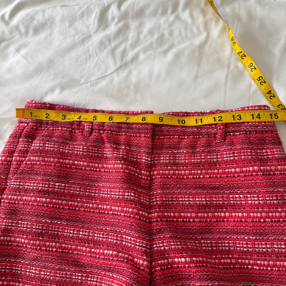 ARTISAN NY Pink/Orange TWEED Chino RETRO Shorts Women's Size 2 LOW RISE Pockets - Picture 4 of 6